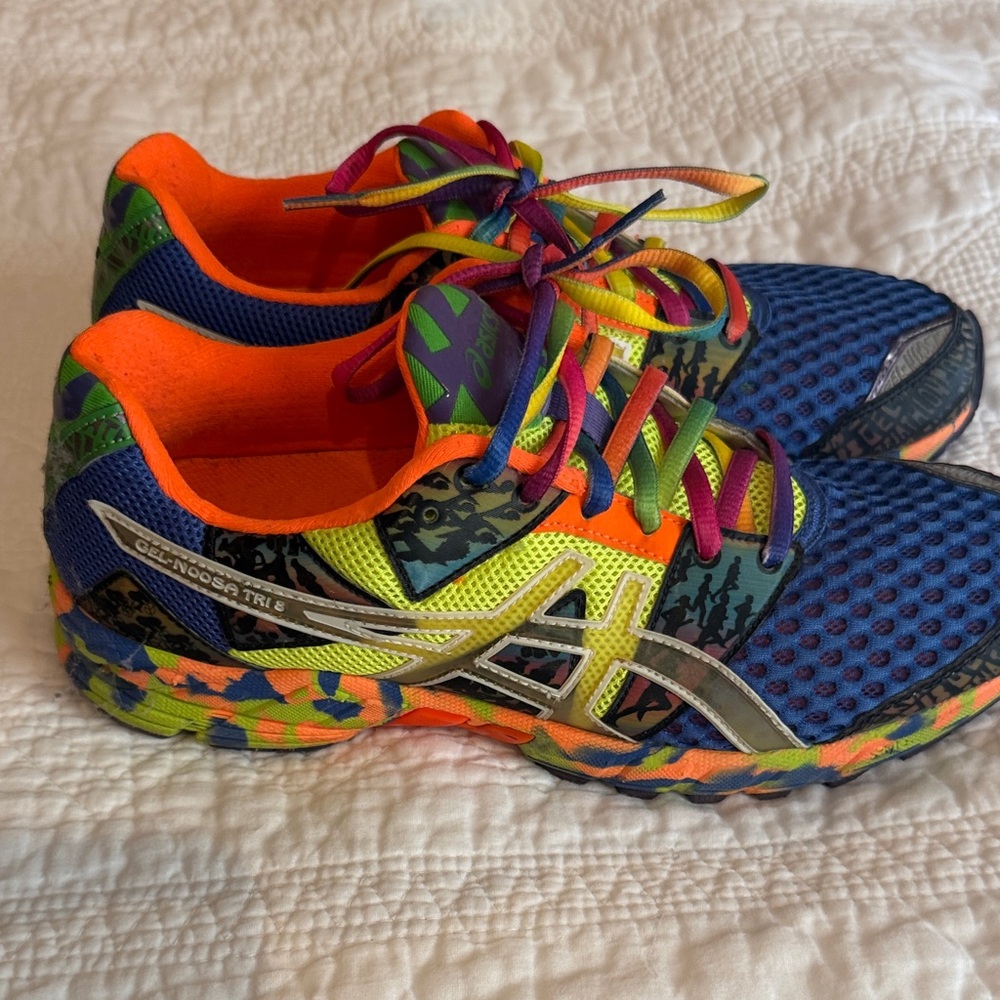Asics' Vibrant Blue and Orange Sneakers